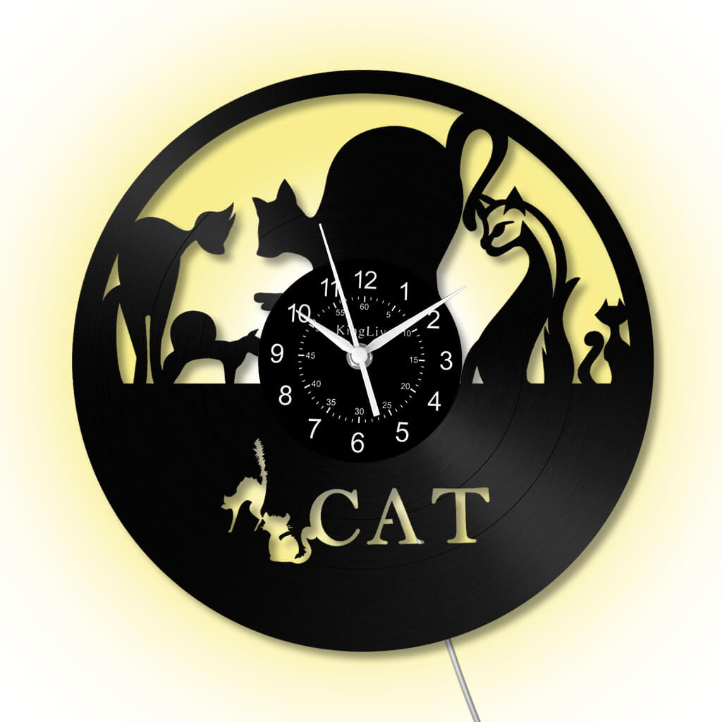 Vinyl Wall Clock | Cat | 12''