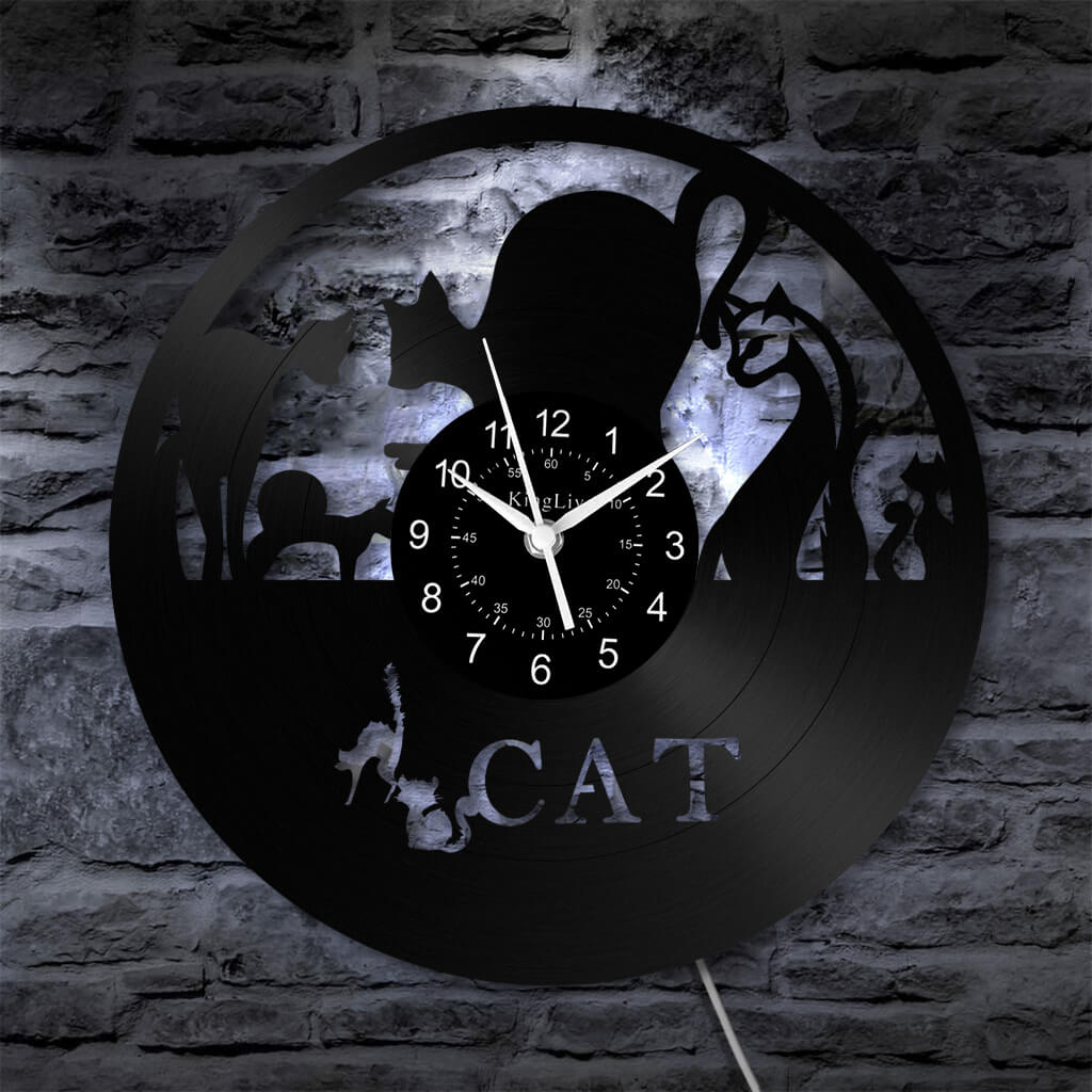 Vinyl Wall Clock | Cat | 12''