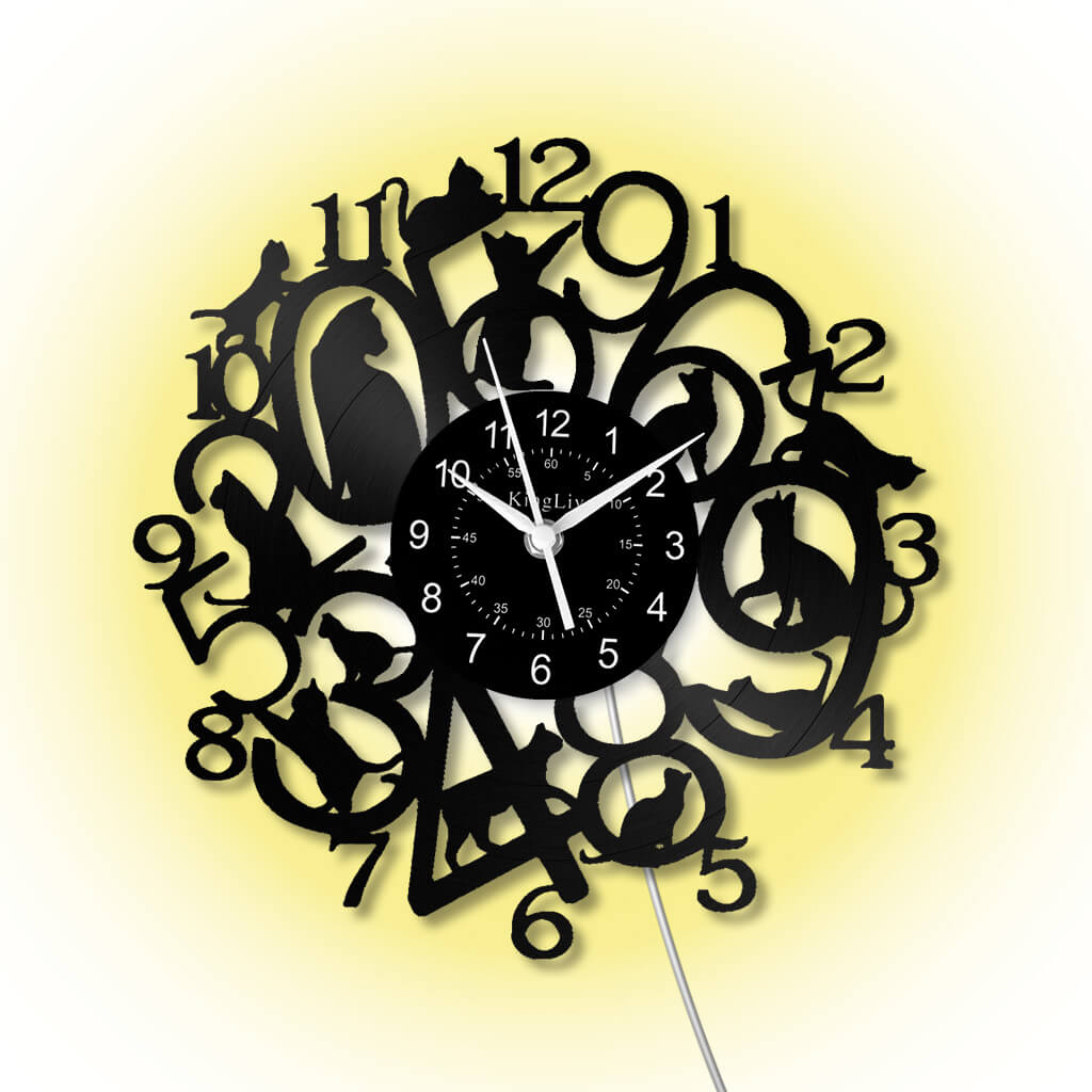 Vinyl Wall Clock | Cat | 12''