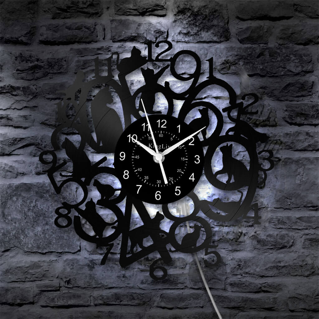 Vinyl Wall Clock | Cat | 12''