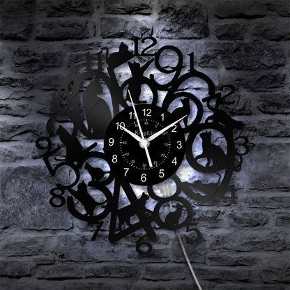 Vinyl Wall Clock | Cat | 12''