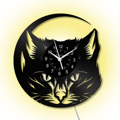 LED Vinyl Wall Clock | Cat | 12'' | 0138WPB