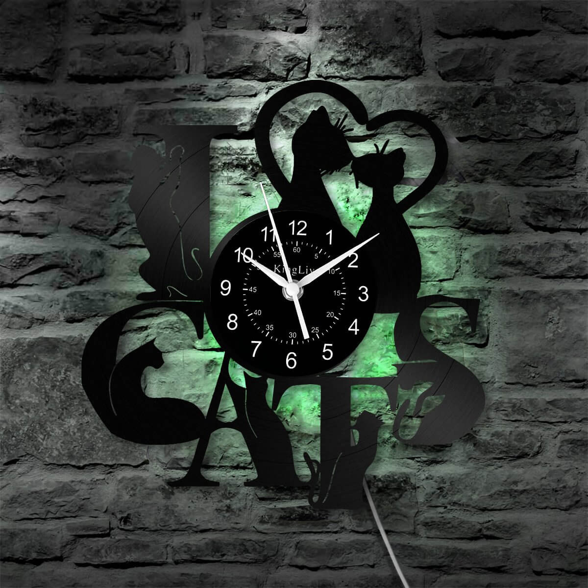 Vinyl Wall Clock | Cat | 12''