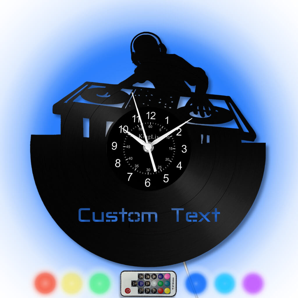 LED Vinyl Wall Clock | Custom DJ Name | 12''
