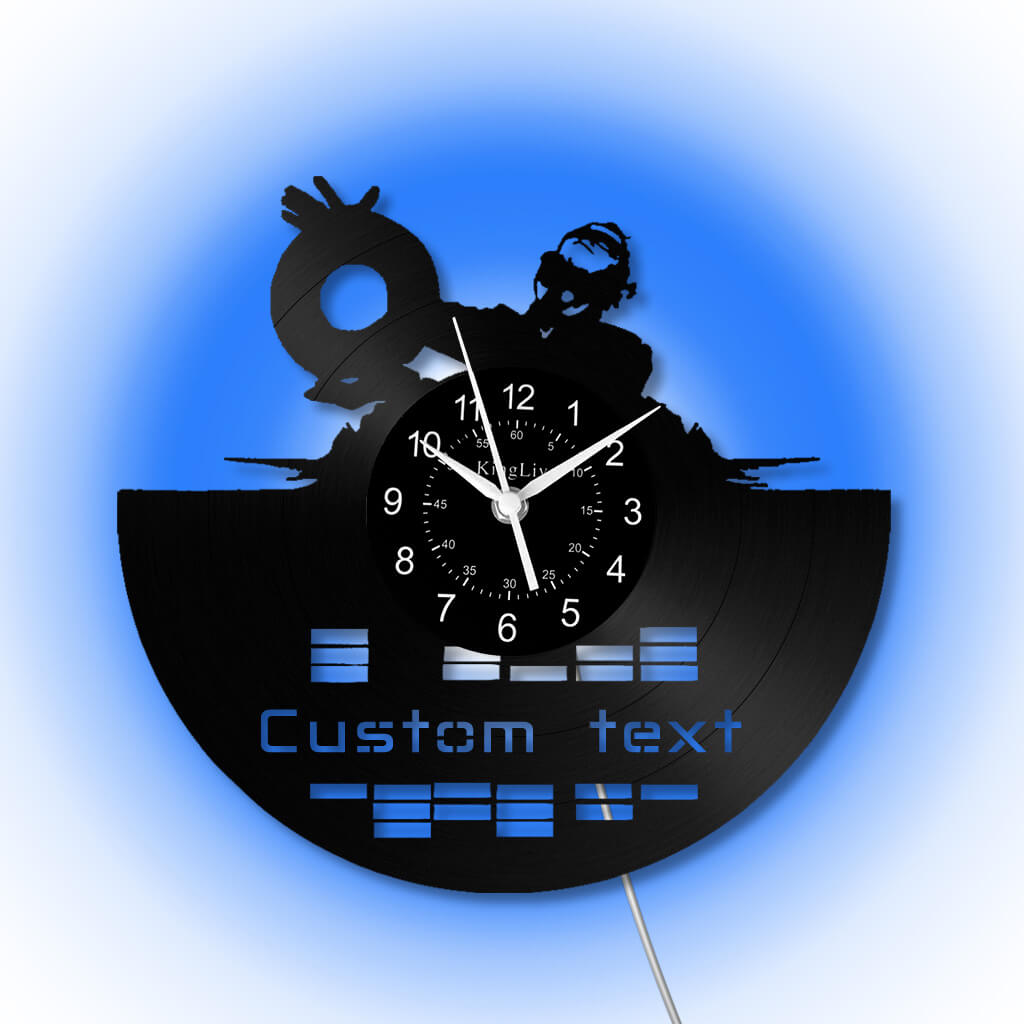 LED Vinyl Wall Clock | Custom DJ Name | 12''