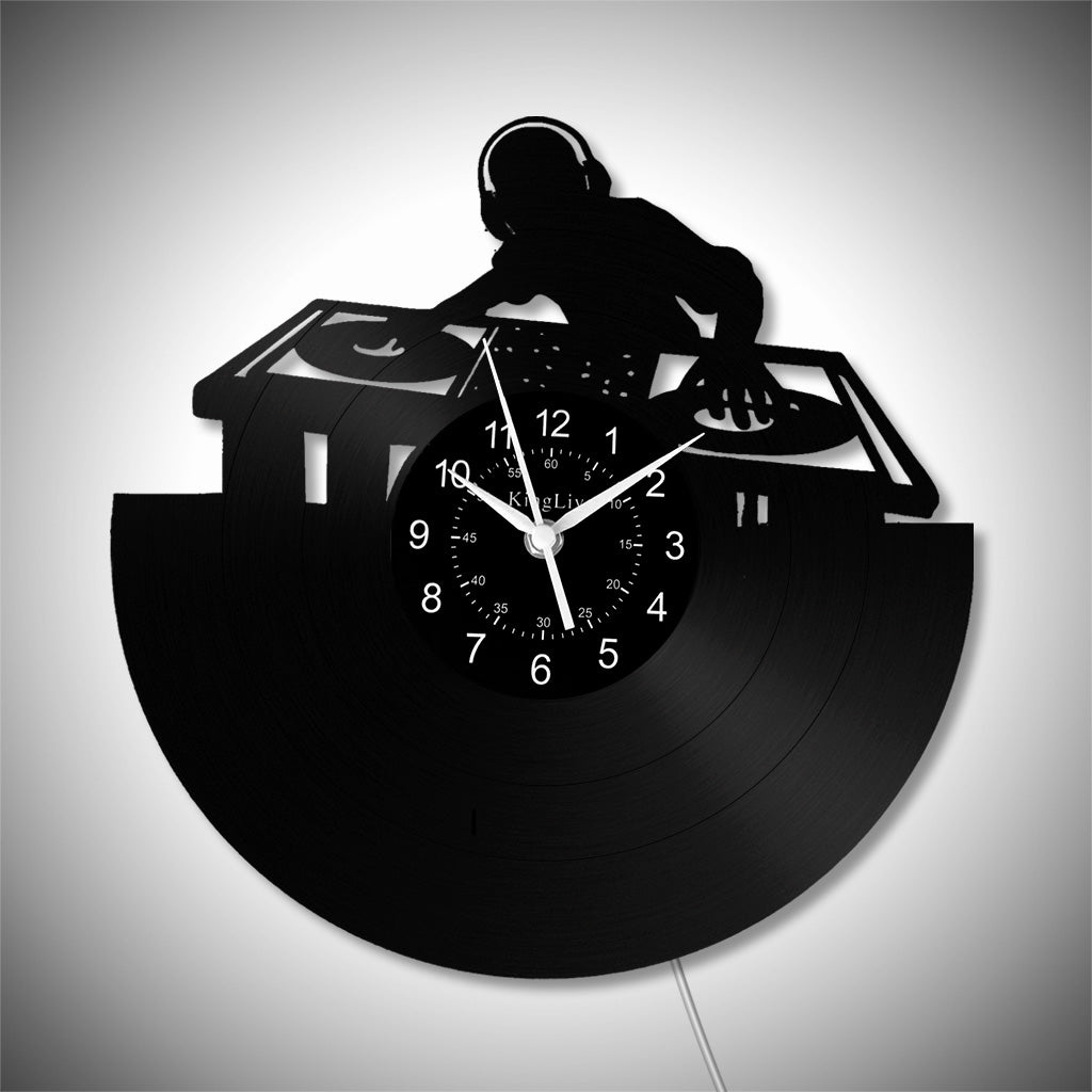 LED Vinyl Wall Clock | Custom DJ Name | 12''