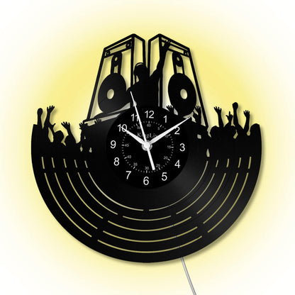 LED Vinyl Wall Clock | Custom DJ Name | 12'' | 0243WPB