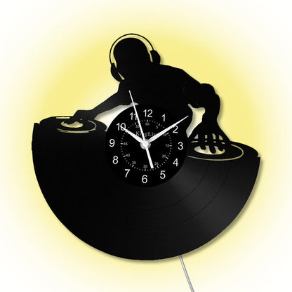 LED Vinyl Wall Clock | Custom DJ Name | 12''
