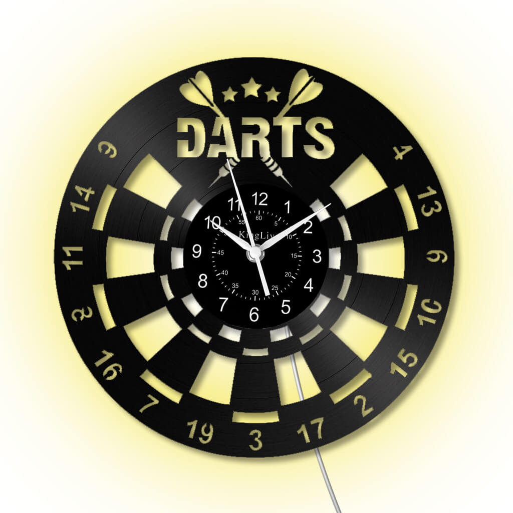 LED Vinyl Wall Clock | Darts | 12'' | 0254WPB