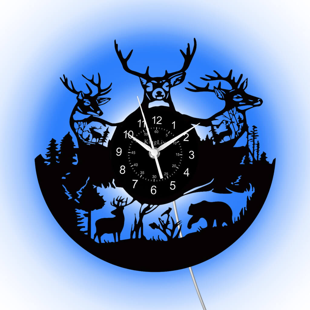 LED Vinyl Wall Clock | Moose Deer