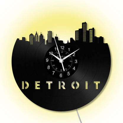 LED Vinyl Wall Clock | Detroit | 12'' | 0286WPB