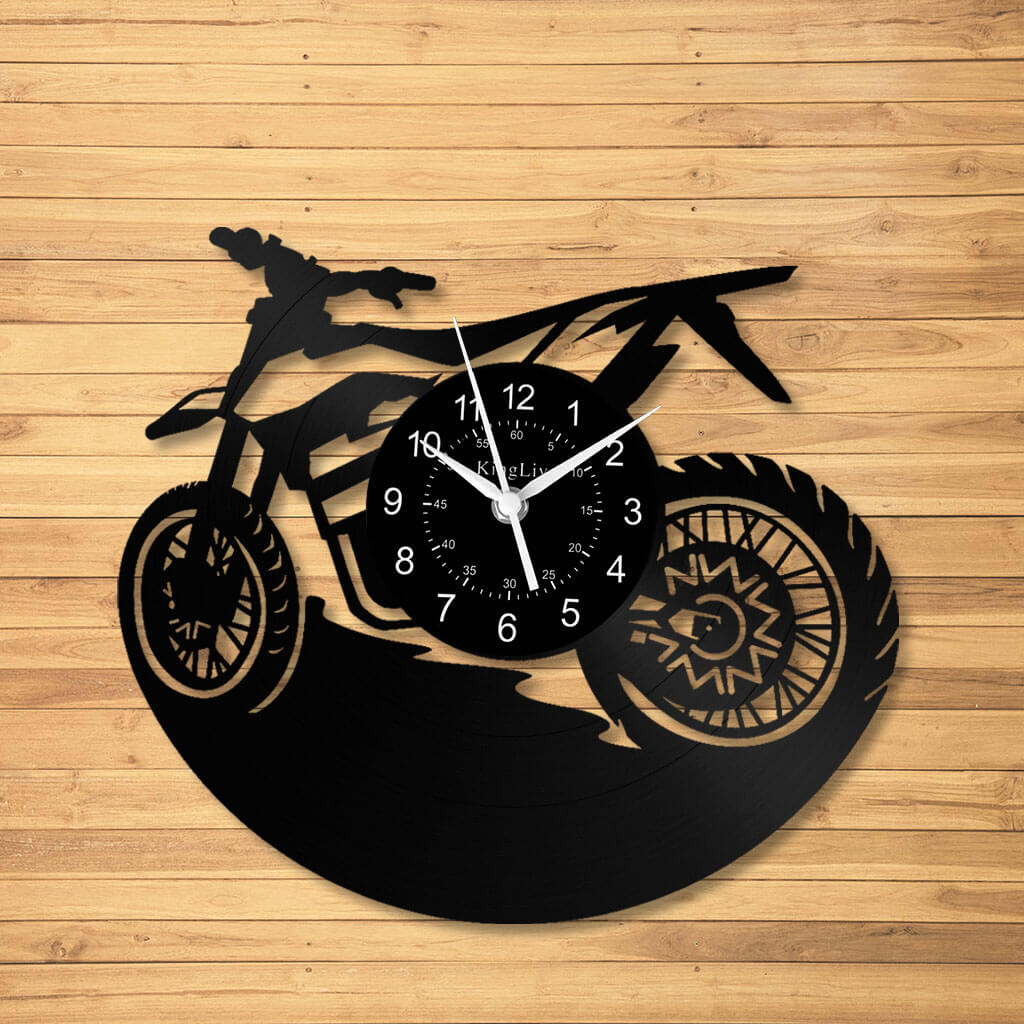 LED Vinyl Wall Clock | Dirt Bike | 12'' | 0217WPB