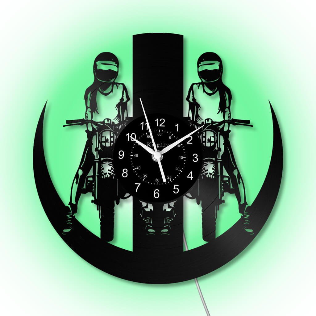 LED Vinyl Wall Clock | Dirt Bike Motocross | 12'' | 0327WPB