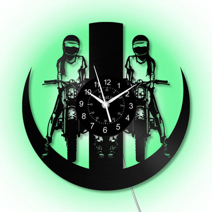 LED Vinyl Wall Clock | Dirt Bike Motocross | 12'' | 0327WPB
