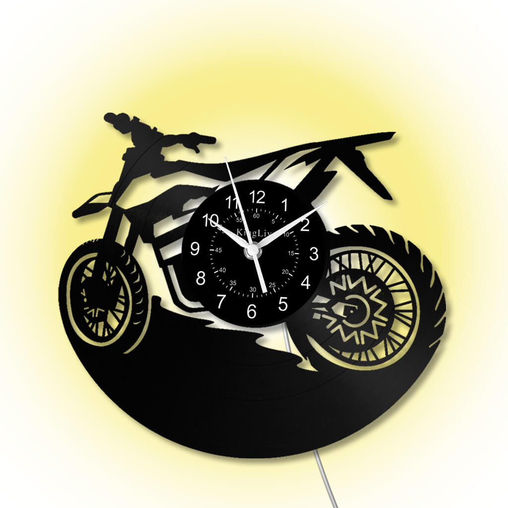 LED Vinyl Wall Clock | Dirt Bike | 12'' | 0217WPB