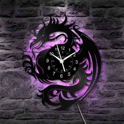 LED Vinyl Wall Clock | Dragon | 12''