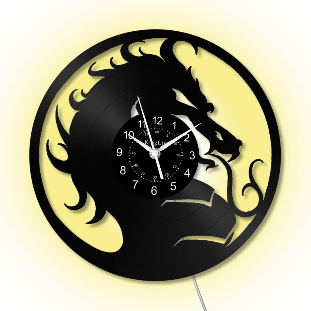 LED Vinyl Wall Clock | Dragon | 12''