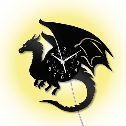 LED Vinyl Wall Clock | Dragon | 12''