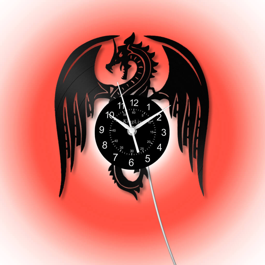 LED Vinyl Wall Clock | Dragon | 12''