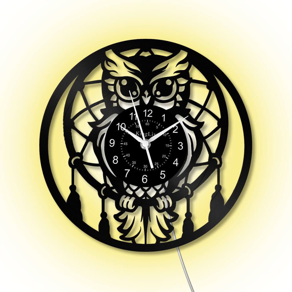 LED Vinyl Wall Clock | Owl