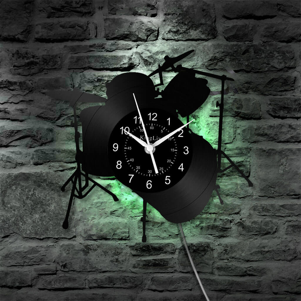 LED Vinyl Wall Clock | Drum | 12'' | 0278WPB