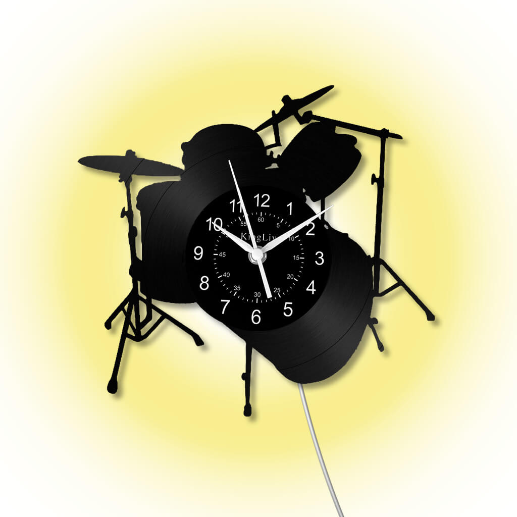 LED Vinyl Wall Clock | Drum | 12'' | 0278WPB