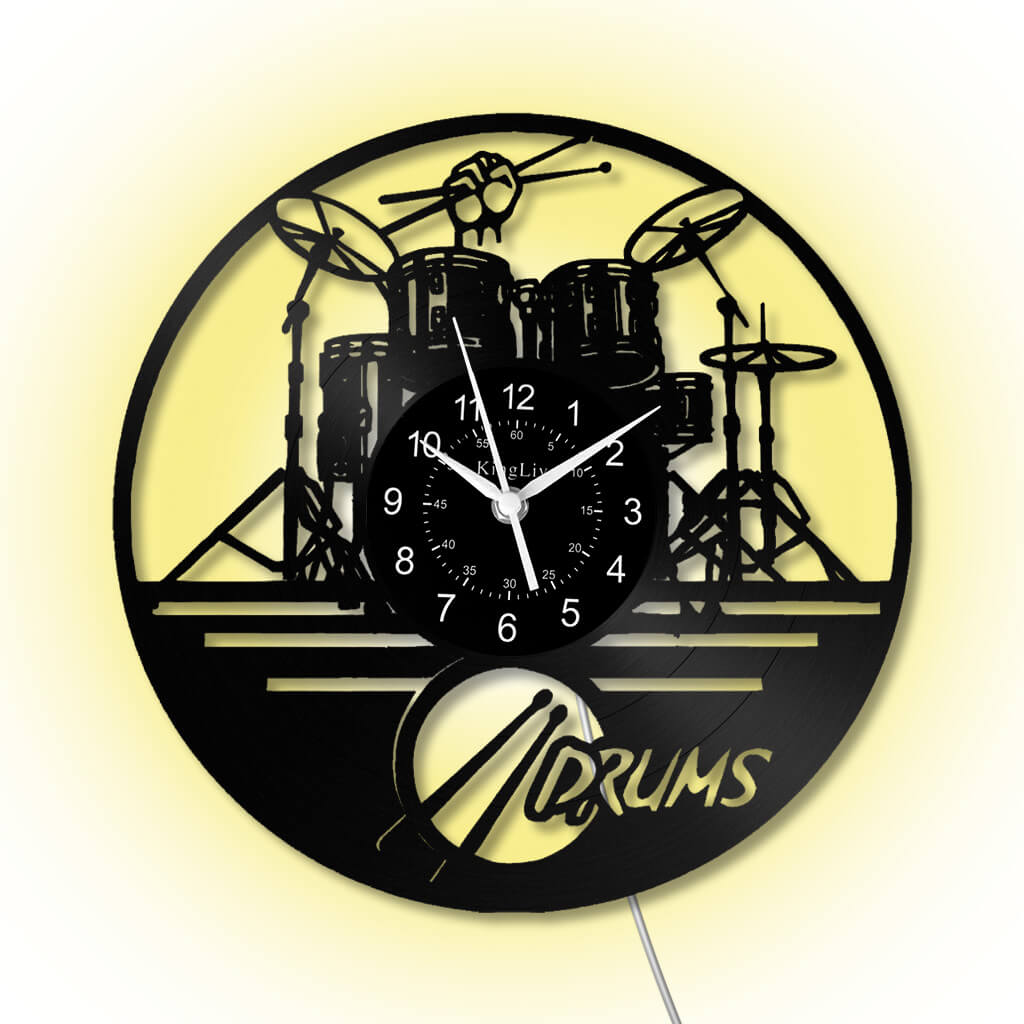 LED Vinyl Wall Clock | Drum | 0117WPB