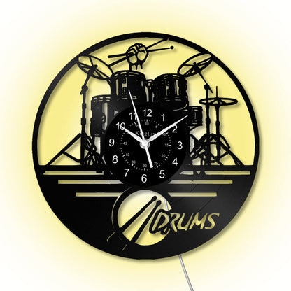 LED Vinyl Wall Clock | Drum | 0117WPB
