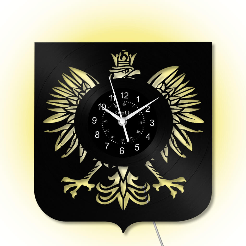 LED Vinyl Wall Clock | Poland The Coat of Arms Eagle | 0204WPBN