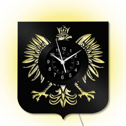 LED Vinyl Wall Clock | Poland The Coat of Arms Eagle | 0204WPBN