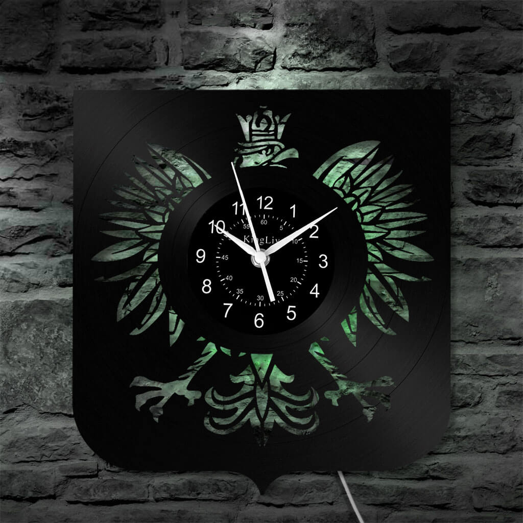LED Vinyl Wall Clock | Poland The Coat of Arms Eagle | 0204WPBN