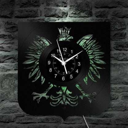 LED Vinyl Wall Clock | Poland The Coat of Arms Eagle | 0204WPBN
