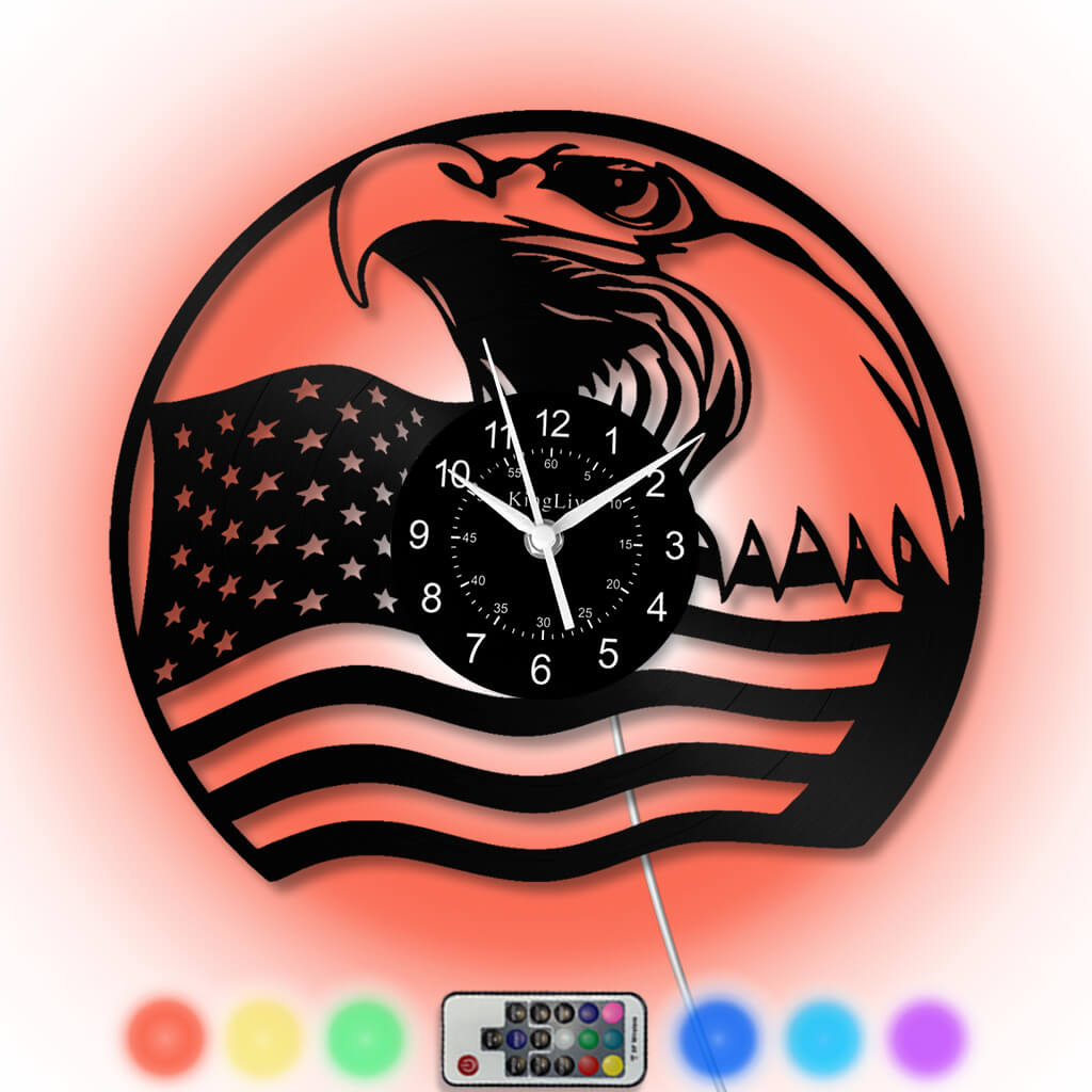 LED Vinyl Wall Clock | Eagle | 12''
