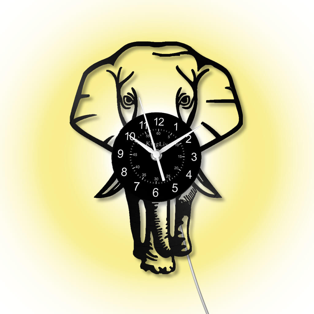 LED Vinyl Wall Clock | Elephant | 12''