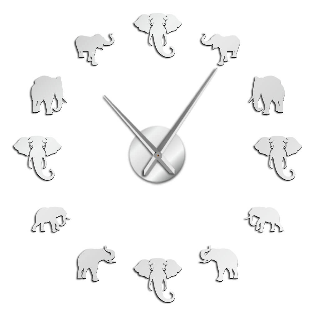 DIY Wall Clock  | Elephant | 19'' - 37'' | AWC025