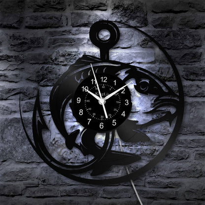 LED Vinyl Wall Clock | Fishing | 12'' | 0224WPB