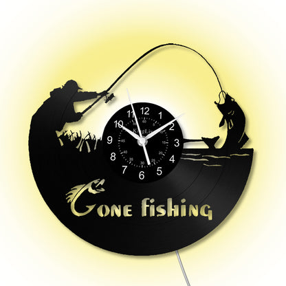 LED Vinyl Wall Clock | Fishing | 12'' | 0269WPB