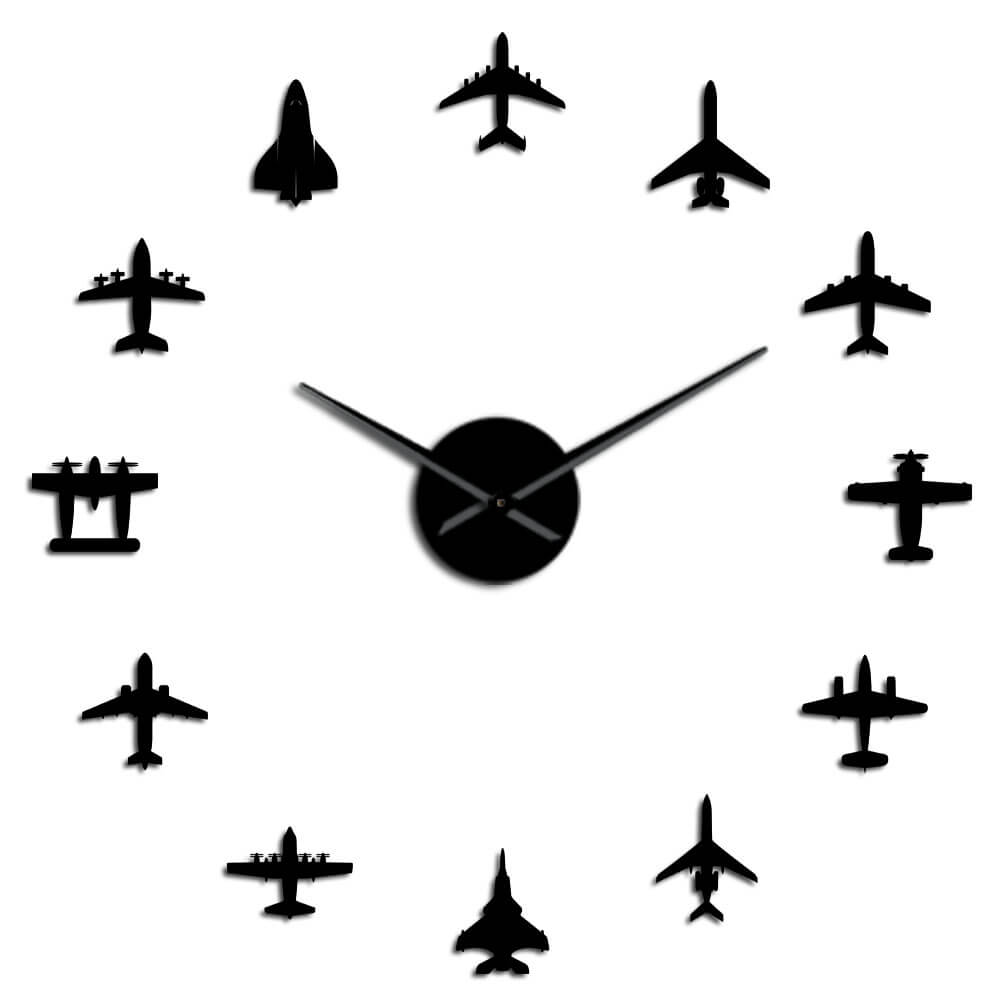 DIY Wall Clock  | Plane Fighter Jet | 19'' - 37'' | AWC014