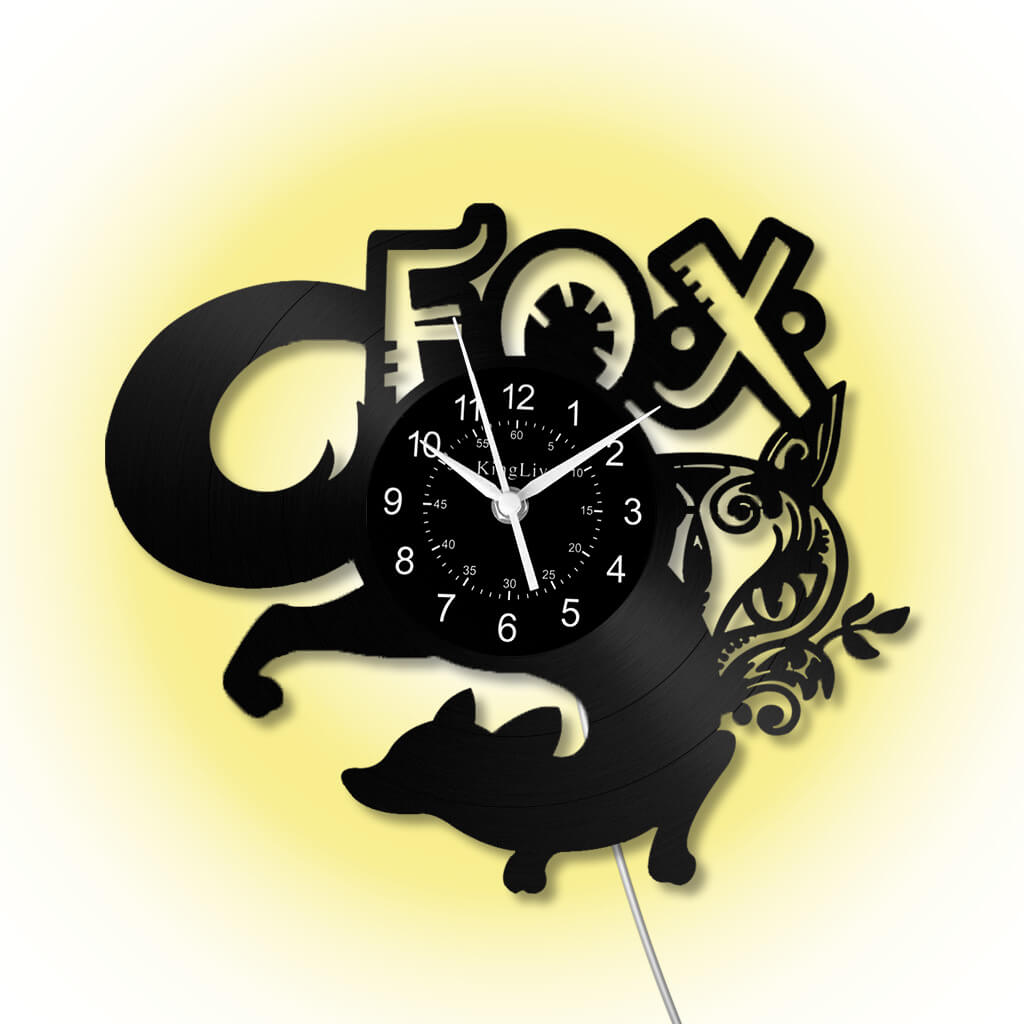 LED Vinyl Wall Clock | Fox | 0116WPB
