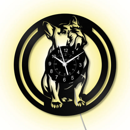 LED Vinyl Wall Clock | French Bulldog | 12'' | 0239WPB