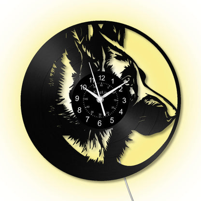 LED Vinyl Wall Clock | German Shepherd Dog | 12'' | 0240WPB