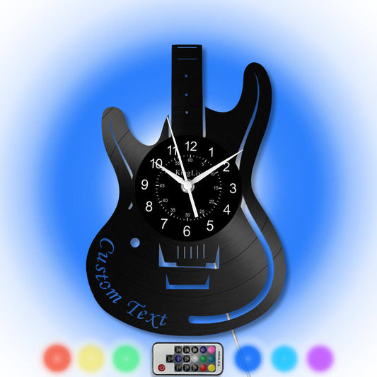 LED Vinyl Wall Clock | Guitar | 12'' | 0027WPB2