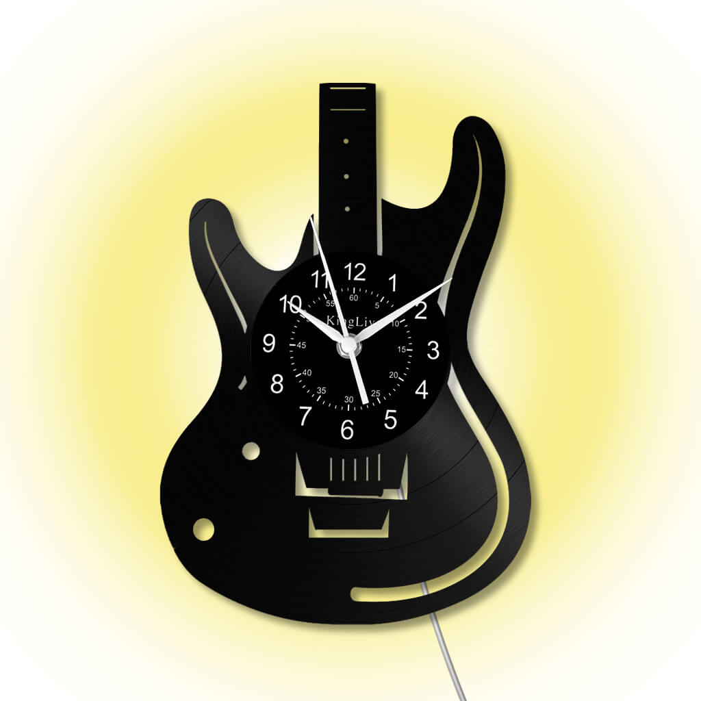 LED Vinyl Wall Clock | Guitar | 12'' | 0027WPB2