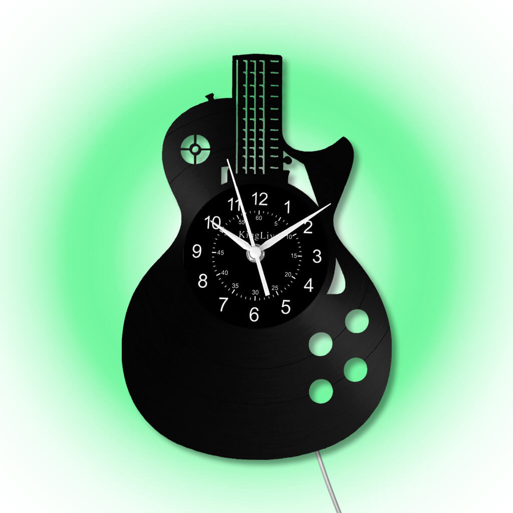 LED Vinyl Wall Clock | Guitar Music | 12''