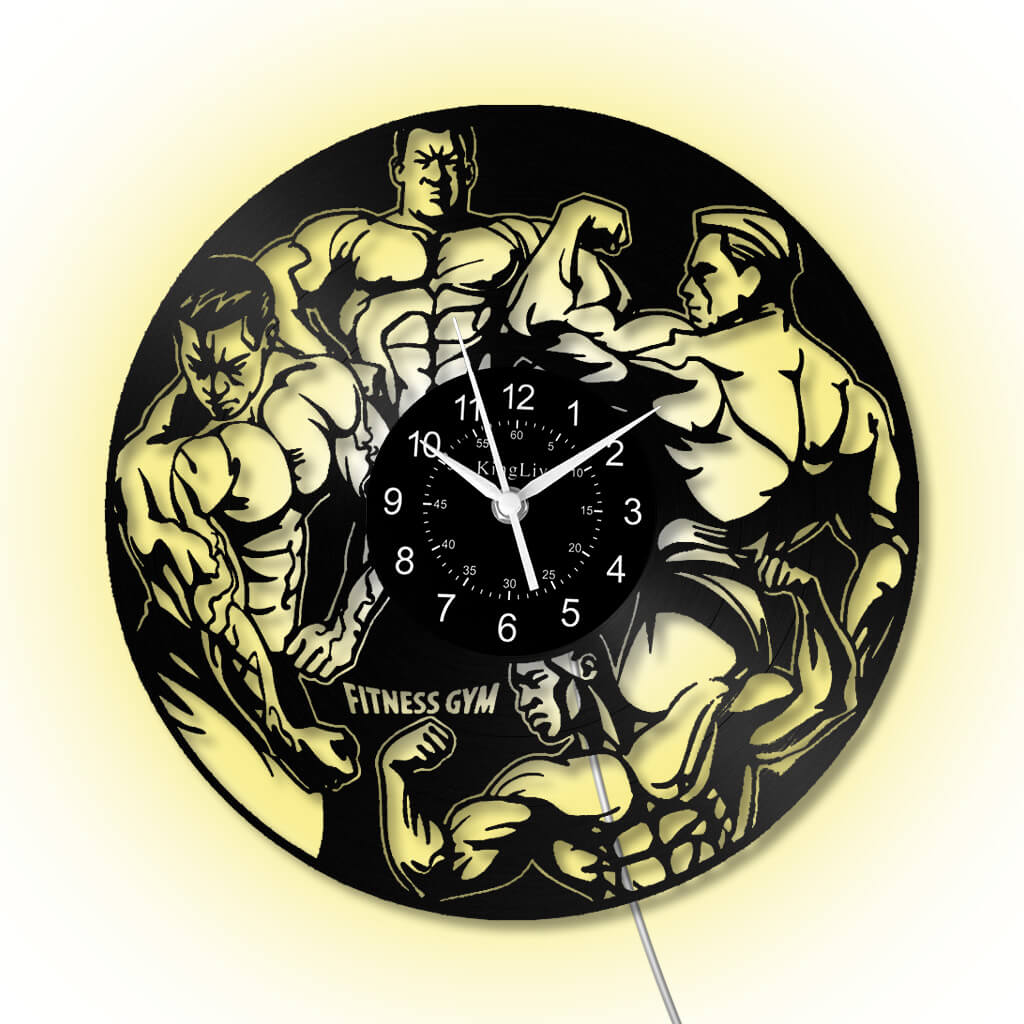 LED Vinyl Wall Clock | Gym | 12'' | 0292WPB