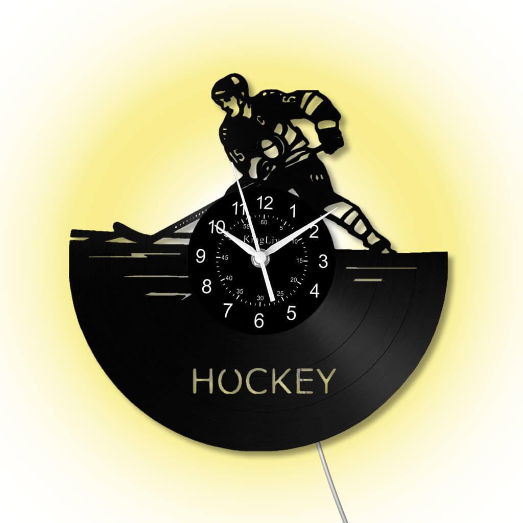 LED Vinyl Wall Clock | Hockey | 12'' | 0125WPB