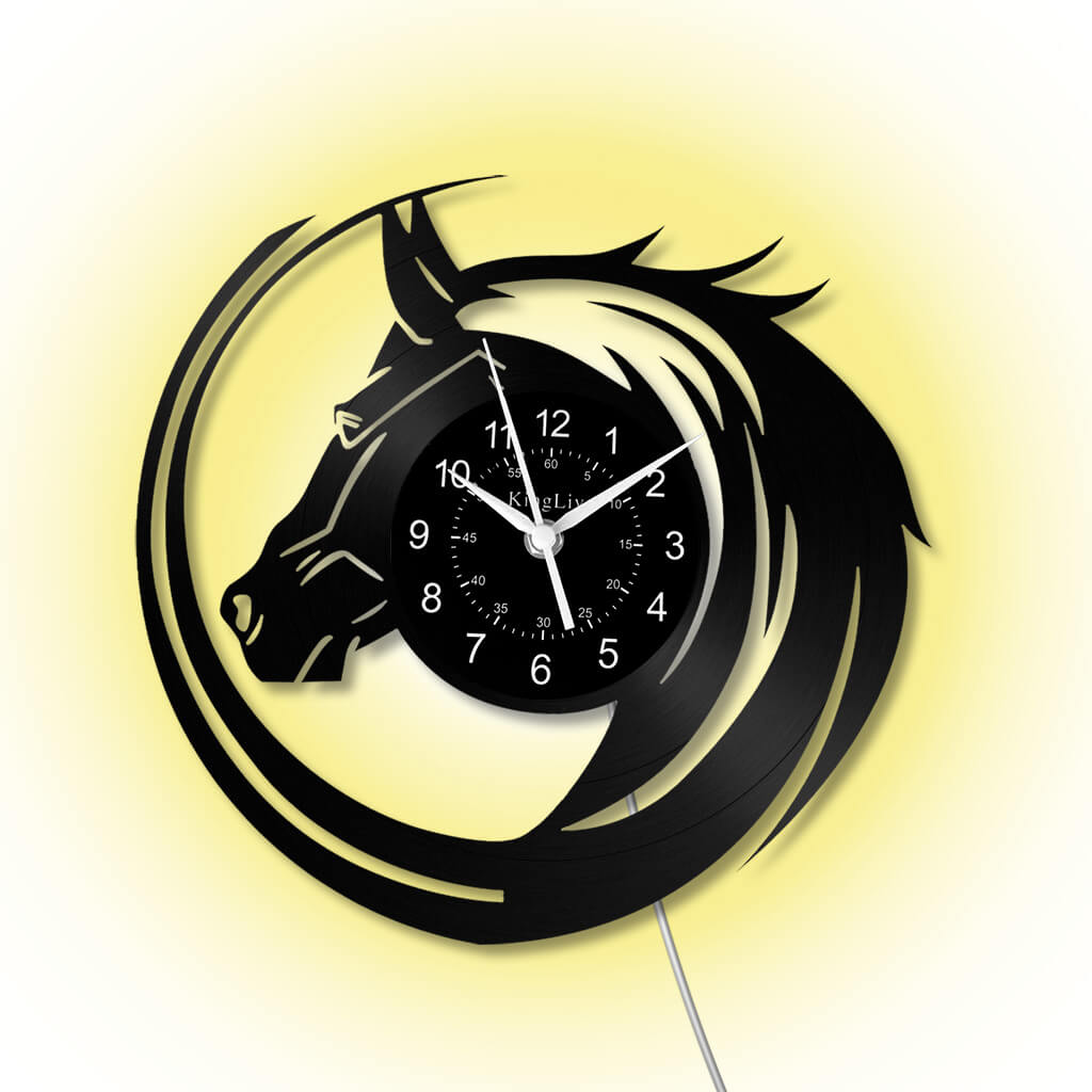 LED Vinyl Wall Clock | Horse | 0114WPBN