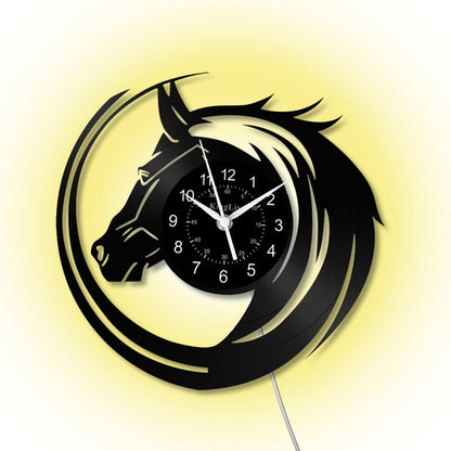 LED Vinyl Wall Clock | Horse | 0114WPBN