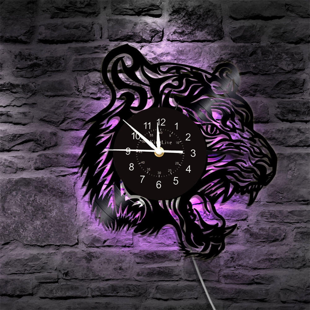 Tiger Led Vinyl Record Wall Clock