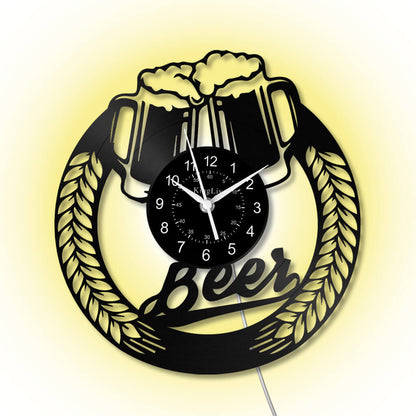LED Vinyl Wall Clock | Beer | 12'' | 0238WPB